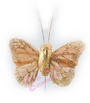 feather glitter butterfly - solid gold