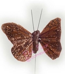feather glitter butterfly - chocolate brown