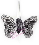 feather glitter butterfly - black