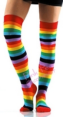 rainbow over knee socks