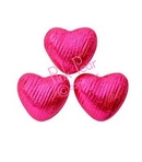 foil hearts - cerise