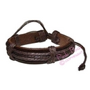 brown leather wristlet