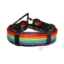 rainbow leather wristlet