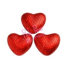 foil hearts - red