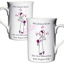 cartoon wedding mug set - mrs & mrs