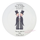 personalised cartoon grooms wedding plate