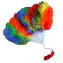 gay pride feather fan