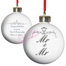 civil partnership bauble - ornate swirl