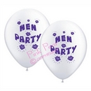 hen party balloons - white with purple design