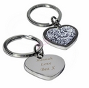 diamante heart keyring