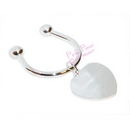 silver plated heart shaped keyring