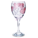 love & kisses wine glass