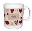 fabric heart design mug