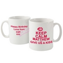 keep calm give us a kiss mug