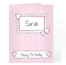 pink heart label card