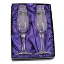 crystal pair of champagne flutes