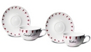 hearts teacup & saucer set (pair)