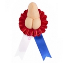 plush willy ribbon award rosette badge