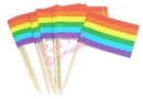 10 rainbow cocktail stick flags