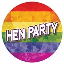 rainbow pride hen party badge