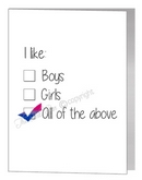 bisexual tick boxes card
