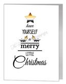 bear merry little christmas wording tree card