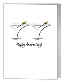 anniversary card - martini glasses with olive