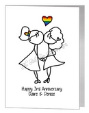 anniversary card - females kissing