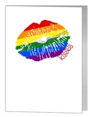 rainbow lips & kisses card