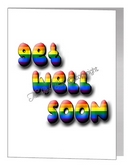 rainbow text - get well soon card