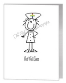 female nurse get well soon card