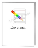 just a note - rainbow pencil card