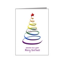 rainbow swirl christmas tree card