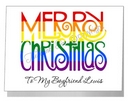 rainbow merry christmas wording card