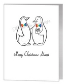 gay penguins with present card