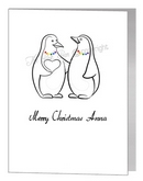 lesbian penguins giving heart card