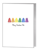 rainbow pride christmas trees card