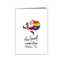 santa with rainbow pride sack card