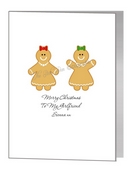 lesbian gingerbread women couple card