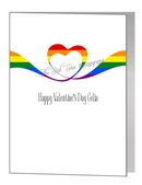 valentine card - rainbow ribbon heart