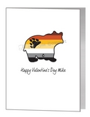 valentine card - bear in pride flag colours