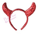 red sequin devil horns headband