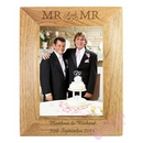 wooden mr & mr photo frame