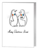 gay penguins with present - pride xmas