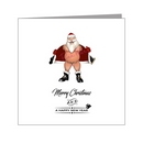 flashing bear santa - xmas card