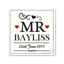 Personalised Mr & Mr Coaster Set of 2