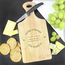 Personalised Home is Where... Large Paddle Chopping Board