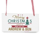 Personalised Merry Christmas And A Happy New Year Wooden Sign