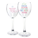Personalised Eat Drink & Be Merry Wine Glass