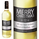 Personalised Merry Christmas White Wine